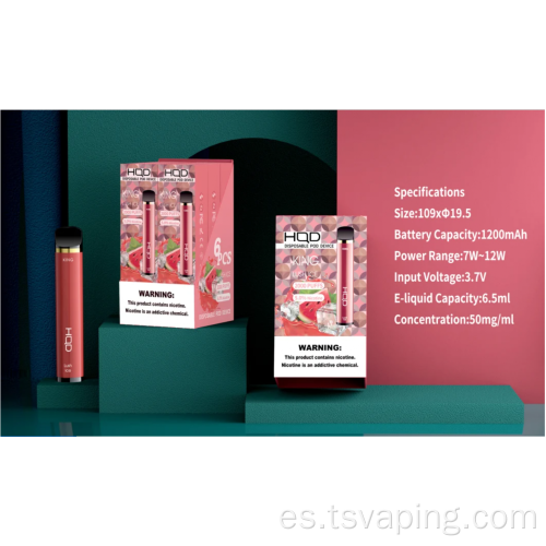 HQD King Vapor desechable de HQD al por mayor 2000puffs